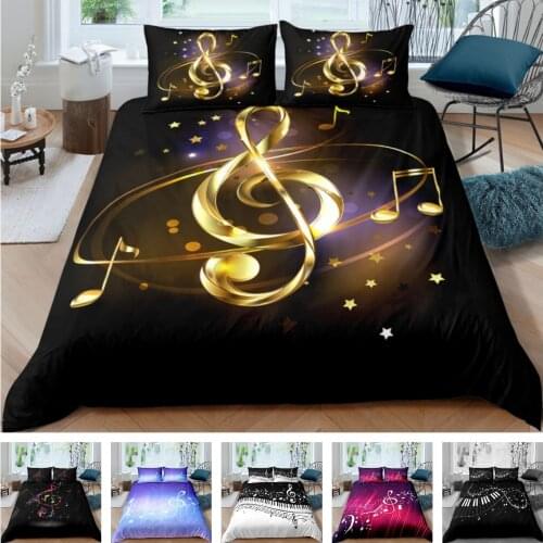 New Pattern 3d Digital Musical Note Printing Duvet Cover Set 1 Quilt Cover + 1/2 Pillowcases Single Twin Double Full Queen King