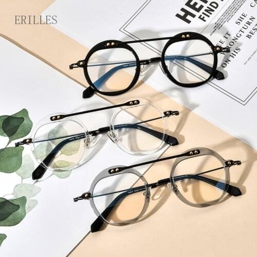 New Style Titanium Eyewear Women Round Myopia Optical Korean Spectacles Glasses Frame Men Prescription Eyeglasses Frame