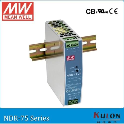 Original MEAN WELL NDR-75-48 Single Output 75W 48V 1.6A Industrial DIN Rail Mounted Meanwell Power Supply NDR-75