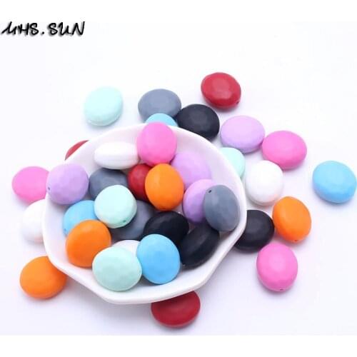 MHS.SUN BPA free oval silicone beads 24mm food grade nursing teethers bead loose chewable necklace accessories 30pcs SL0025
