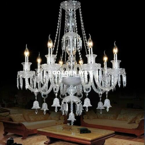 Clear Crystal Chandelier Living Room lustres de cristal Decoration Modern De Pendants and Chandeliers Home Lighting Indoor Lamps