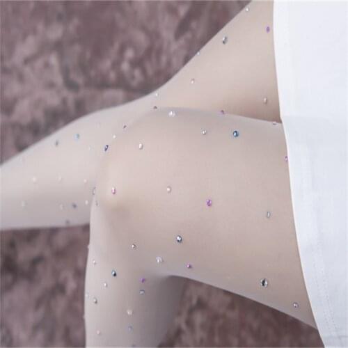 Bow Embroidered Pearl Ironed Drill Arbitrary Cut Silk Stockings Tights Multicolored Diamond Sexy Transparent Tights for Women