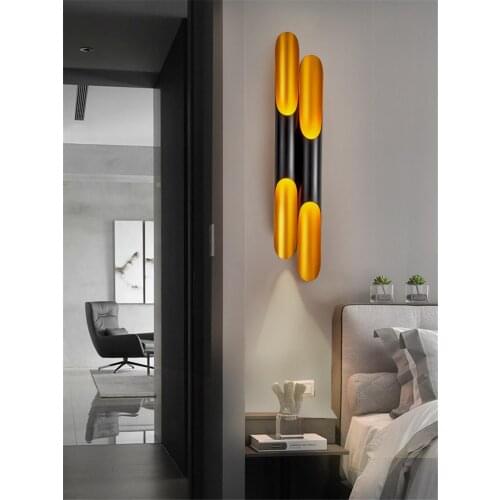 Nordic Post Modern Iron Wall Lamps G9 Industrial Aisle Living Room Bedroom Bedside Inclined Wall Lights Study Design Fixtures