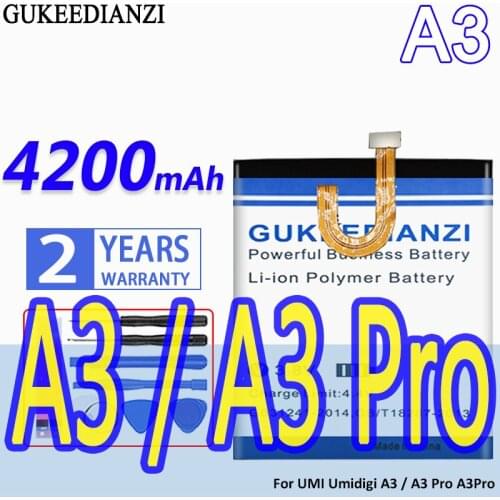 High Capacity GUKEEDIANZI Battery 4200mAh For UMI Umidigi A3 / A3 Pro A3Pro