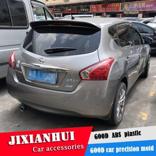 For Versa Spoiler 2011-2015 Nissan Tiida Spoiler ABS plastic Material Car Rear Wing Color Rear Spoiler