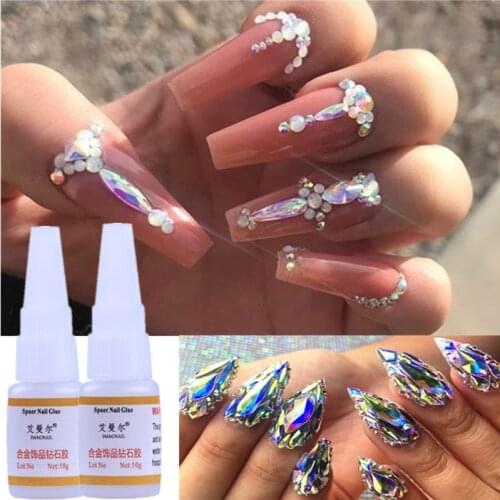 Nail Rhinestones Flat Bottom Acrylic Nail Glue for French Art False Tips Adhesive Glue Manicure Nail Art Tool