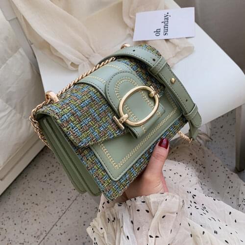 Wide Strap Shoulder Bags for Women 2020 Designer Lady Handbags and Purses Fashion Chain Messenger Crossbody Bags