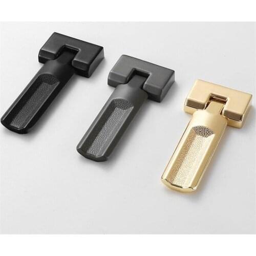 T Bar Solid Zinc Alloy Handle Black White Gold Wardrobe Cabinet Drawer Invisible Knob Nordic High-end Hidden Pulls
