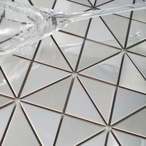 Triangle stainless steel metal mosaic tiles for kitchen backsplash tiles sunroom living room tiles bathroom shower