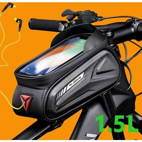 MQUINFLY 2021 Bicycle Bag Mountain Bike Front Bag Waterproof MTB Frame Top Tube Saddle Bag Cycling Mobile Phone Holder For 7.1in