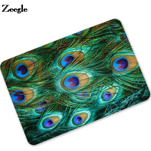 Zeegle Waterproof Entrance Door Mat Home Decortain Outdoor Doormat Kitchen Bathroom Carpet Rug Anti-Slip Rubber Floor Mat