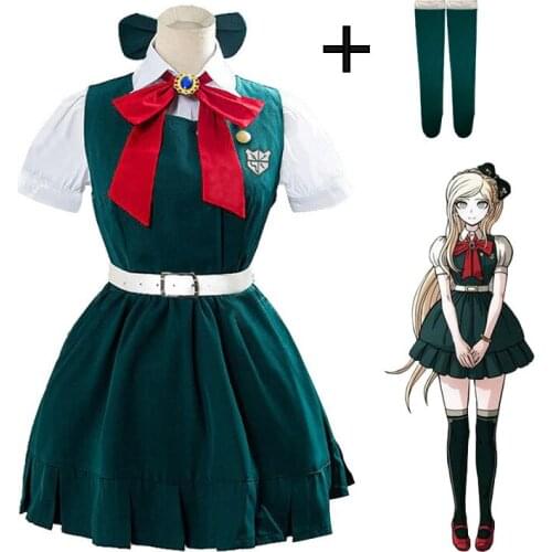 Sonia Nevermind Dress Anime Cosplay Costume Women Girl Kawaii Full Outfit Comic-Con Green Cartoon Suit Lolita Style School Dress