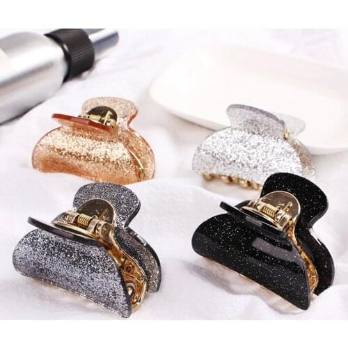 1PC Fashion Glitter Acrylic Hair Clips Crab Hair Claw Clamp for Girls Hairpins Barrettes Headwear Women Hair Accessories