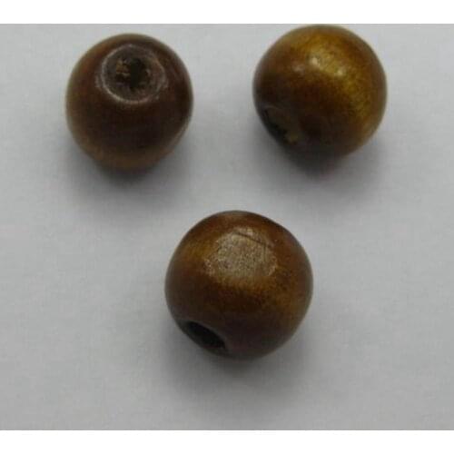 100 Coffee 12mm Round Wood Beads~Wooden beads
