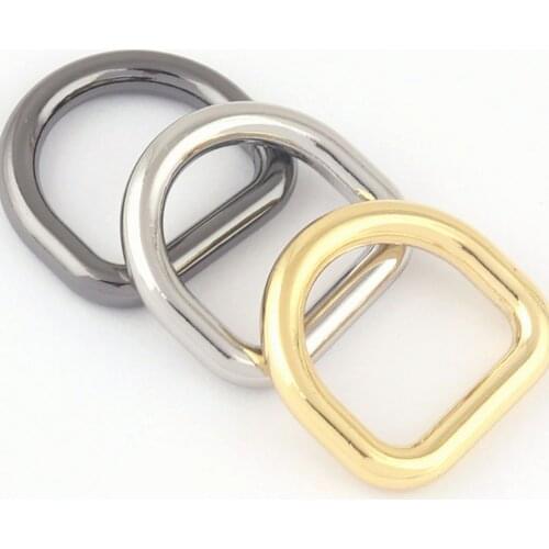 17mm Gold D Ring Slide Adjustable Loop,Metal Belt Strap Buckles Bag Clasp Purse Handbag Hardware Leather Finding Webbing 6Pcs
