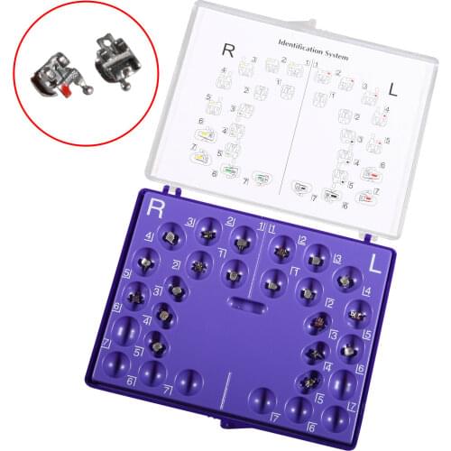 20pcs Dental Orthodontic Self-ligating Brackets Mini MBT/Roth 022 345 with Movable Hooks