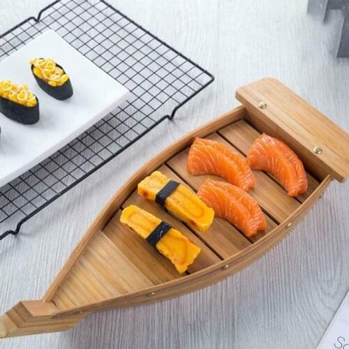 37x15.3x7cm Japanese Cuisine Sushi Boats Sushi Tools Wood Handmade Simple Ship Sashimi Assorted Cold Dishes Tableware Bar