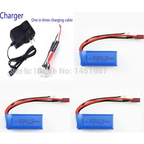 7.4V 1400mAh Lipo Battery for WLtoys A959-b A969-b A979-b K929-B Rc helicopter RC Car Boat Quadcopter FPV