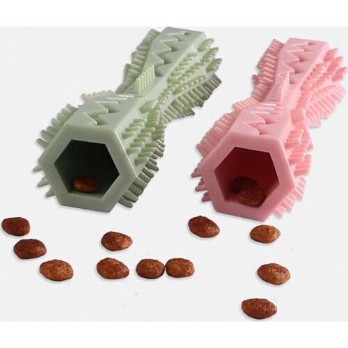 Pet Dog Chewing TPR Bite-Resistant Molar Toy Puppy Dog Training Puzzle Leaking Food Supplies Dog Toothbrush Tooth Cleaning Stick