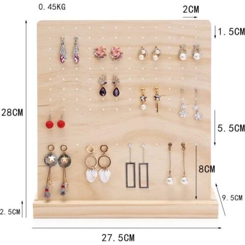 Free Shipping New Detachable 120 Slots Pin Wood Display Shelf Board Ear Ring Jewelry Packaging Stand Holder Box Store