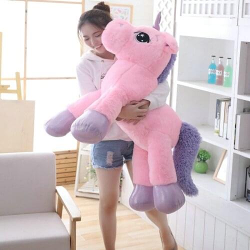 Big size Unicorn stuffed toys Giant plush pillow practical soft cute hug appease doll toys kids gift christmas good quality