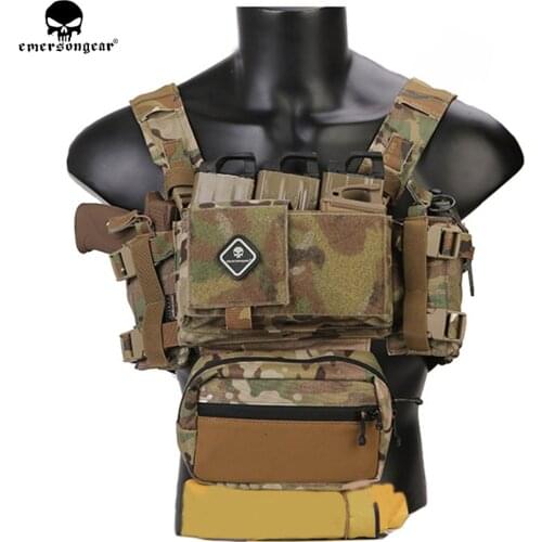 EMERSONGEAR Tactical Chest Rig Micro Fight Chissis MK3 Chest Rig Airsoft Hunting Combat Vest with 5.56 Mag Pouch Multicam EM9261