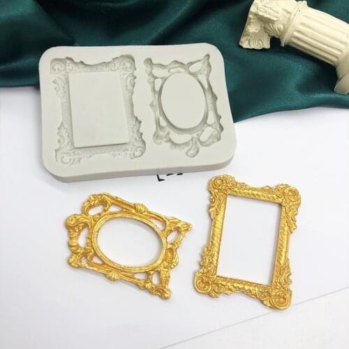 European frame photo frame silica gel mold chocolate sugar cake decoration baking tools drip mold resin mold