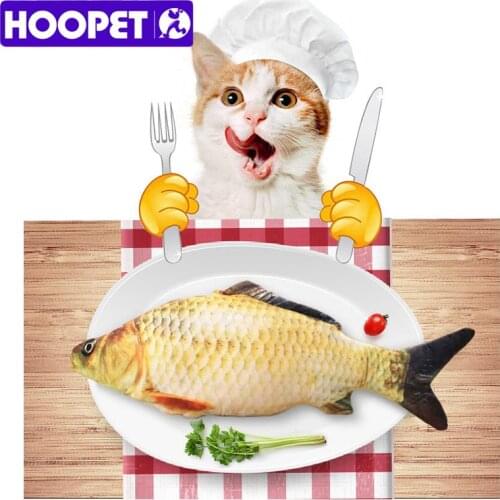 HOOPET Funny Pet Cat Kitten Simulation Fish PP Cotton Catnip Mint Scratching Toy Playing Toy