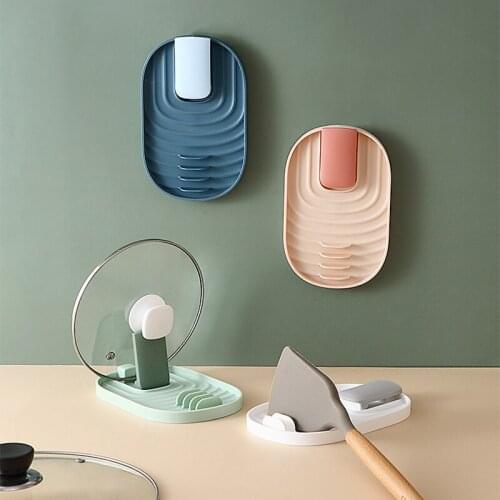 Kitchen Spoon Holders Fork Spatula Rack Shelf Plastic Organizer Rest Chopsticks Non-slip Pad Bracket Lid Containers Cover