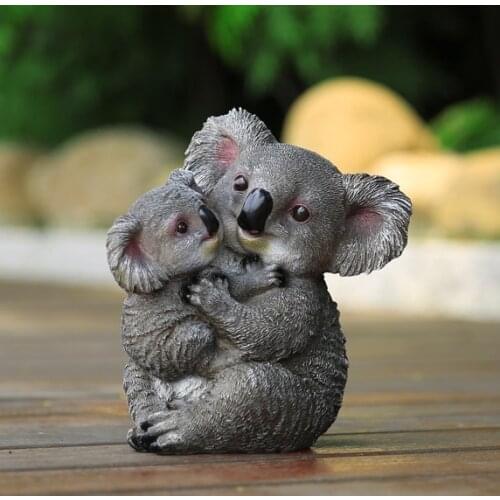Cute Koala Bear Figurine Featured Resin Wild Animal Mother and Joey Statue Ornament Gift and Craft for Mothers Day and Birthday