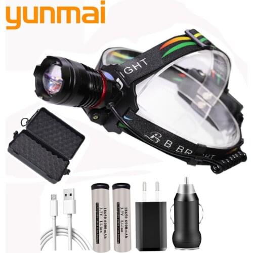 Xhp70 Powerful Headlight Head Light Headlight 32w 4291lm Led Bulb 2* 18650 Battery Zoom In/out Lithium Ion Night Fishing Yunmai