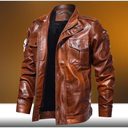 Mens High-quality Fashion Zipper Motorcycle Jacket 2020 Men Winter Leather Jacket Male Fleece Warm Biker Coats Chaqueta Hombre