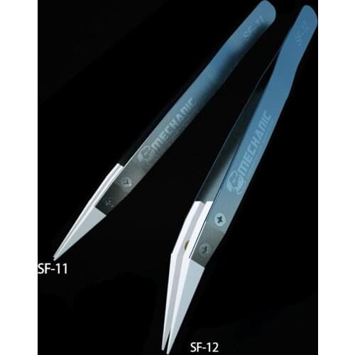 New Type MECHANIC Fly Line Special Tweezers White Ceramic Tweezers Antistatic High Insulation Tip Mouth Clip/Bending Mouth Clip