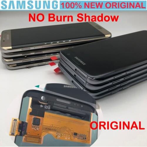 NEW ORIGINAL 5.5'' Super Amoled LCD Display WITH FRAME For Samsung Galaxy S7 Edge G935 G935F G935FD LCD Touch Screen Complete