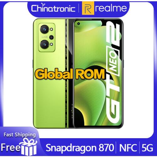 New realme GT Neo 2 Neo2 128G Mobile Phone 6.62"E4 AMOLED 120Hz DC Dimming Snapdragon 870 Octa Core 5000mAh 65W NFC OTA