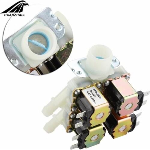DC 12V/24V/220V G3/4" 1 in 4 out Plastic Electromagnetic Valve Normally Closed Water Drain Valve Electric Water Inlet Solenoid