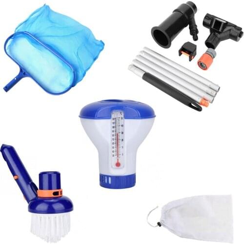 Portable Swimming Pool Cleaning Kit Water Vacuum Spray Maintenance Cleaner Tools with Suction Head Skimmer Net Pool Accessories