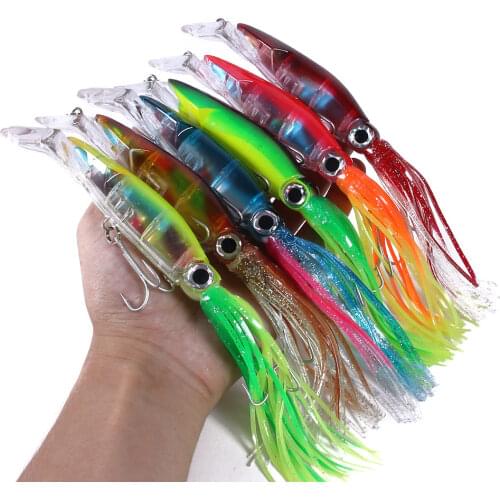 1pcs Hard Fishing Lure Fish Bait 40g 6 Color Squid High Carbon Steel Hook Octopus Crank For Artificial Tuna Sea Allure Tool