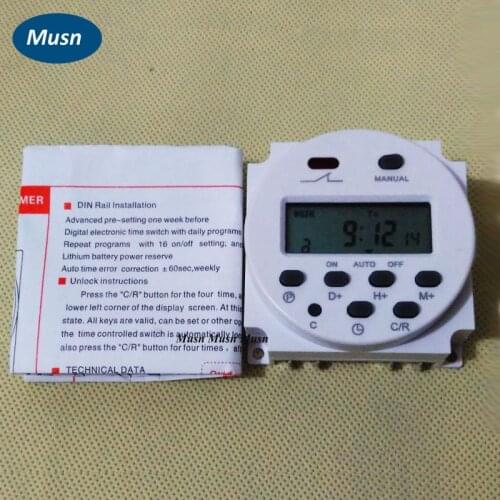 Power Programmable Timer Switch Relay AC 220V Digital LCD 16A CN101 CN 101