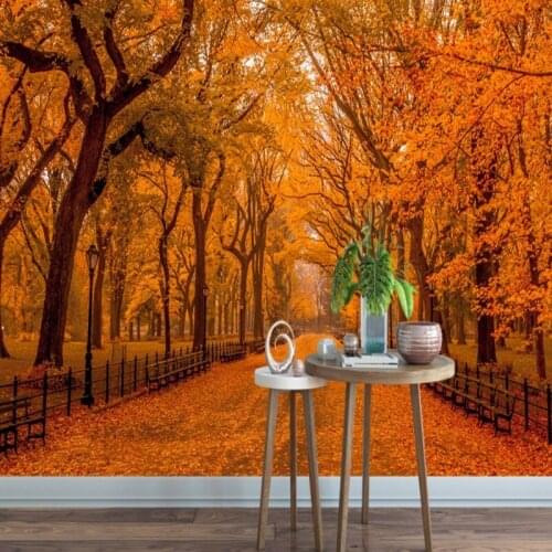 Dropship Fatman Foto Wallpapers Red Fire Forest Deciduous Nordic Wallpaper Living Room Bedroom Wall Mural 3d Papel De Parede