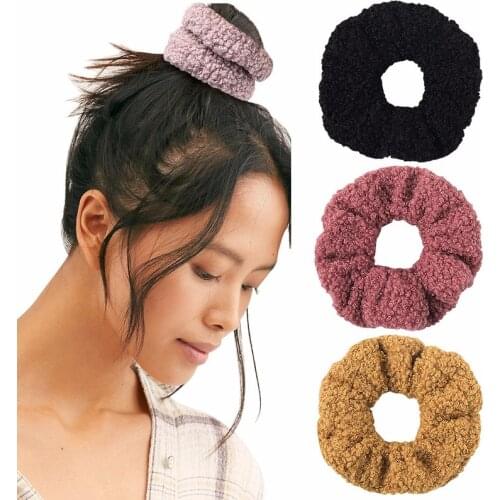 Velvet Scrunchie Women Elastic Hair Rubber Bands Autumn Winter Imitation Lamb Hair Girls Scrunchies Hair Accessories Headwear