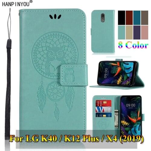 For LG K40 / K12 Plus K12Plus / X4 (2019) 5.7" 3D Pattern Owl Luxury Flip PU Leather Case Card Insert Slots Wallet Stand Cover