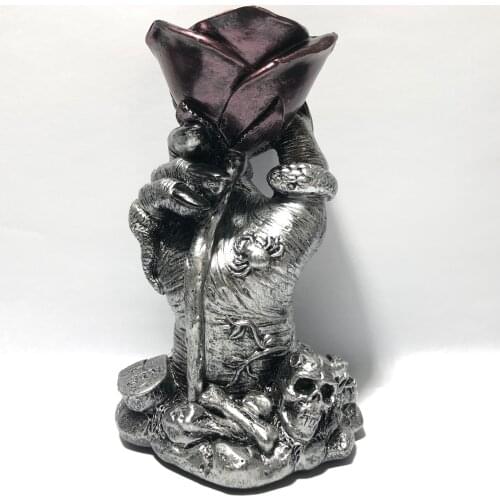 Resin Ghost Hand Rose Sphere Stand Feng Shui Chakra Healing Reiki Quartz Home Decoration Stone Handicraft Decoration Stands