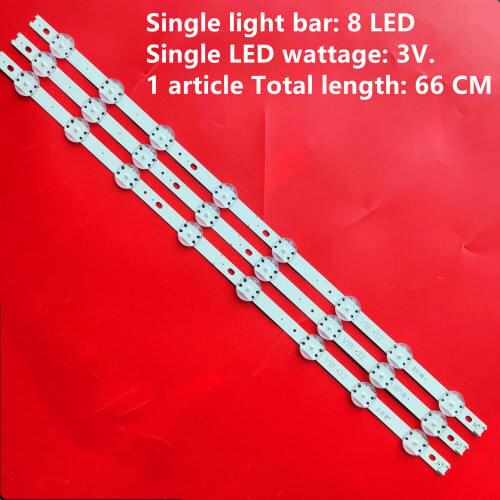 LED Strip 8leds for LG 32" TV 6916L-2855B 32 V17 8LED 2855A Rev0.0 32LJ510U-ZA 32LJ510V HC320DXN-ABSL1-2143 LC320DXE(FK)(A2)