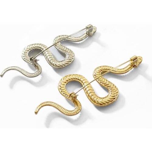 Unique Design Gold Color Snake Brooches Women Men Lady Luxury Metal Snake Animal Brooch Pins Party Casual Jewelry Gifts