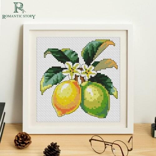 Embroidery,Paintings,Needlework,Cross stitch kits,Lemon,Restaurant Decoration,DIY Cross-stitch,thread embroidery,Romantic Story