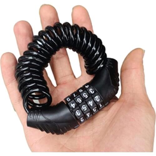 MTB/Road/Bicycle Helmet Lock Anti-theft 1.5m Multi-functional 4 Digit Combination Steel Wire Cable Lock Backpack Bike Lock