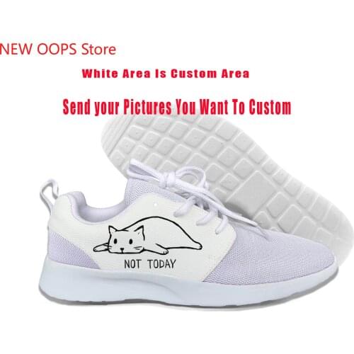 Not Today Kawaii Cat Harajuku Lightweight Sport Running Mesh Shoes Men Women Casual Breathable Sneakers
