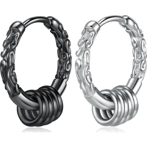 1PCS Trend Hoop Clip Earring Punk Gothic Mens Jewelry Geometry Golden Cudgel Design Womens Unique Unusual Earring