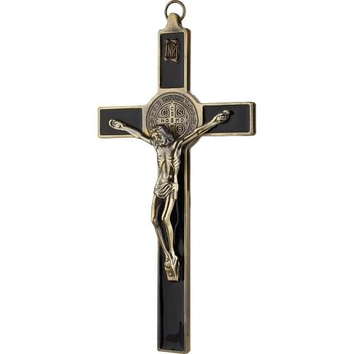 19.5*9.5cm Church Relics Wall Crucifix Jesus Christ On The Stand Cross Wall Crucifix Antique Home Chapel Decoration